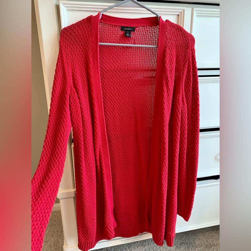 Halogen cardigan size medium, I think fits more like a small